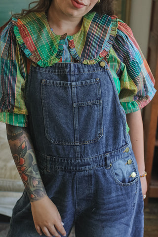 Halsey Blocks Of Plaid Top