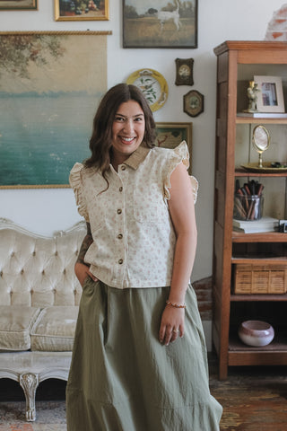 Tess Floral Ruffle Top