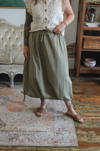 Harper Drawstring Midi Skirt