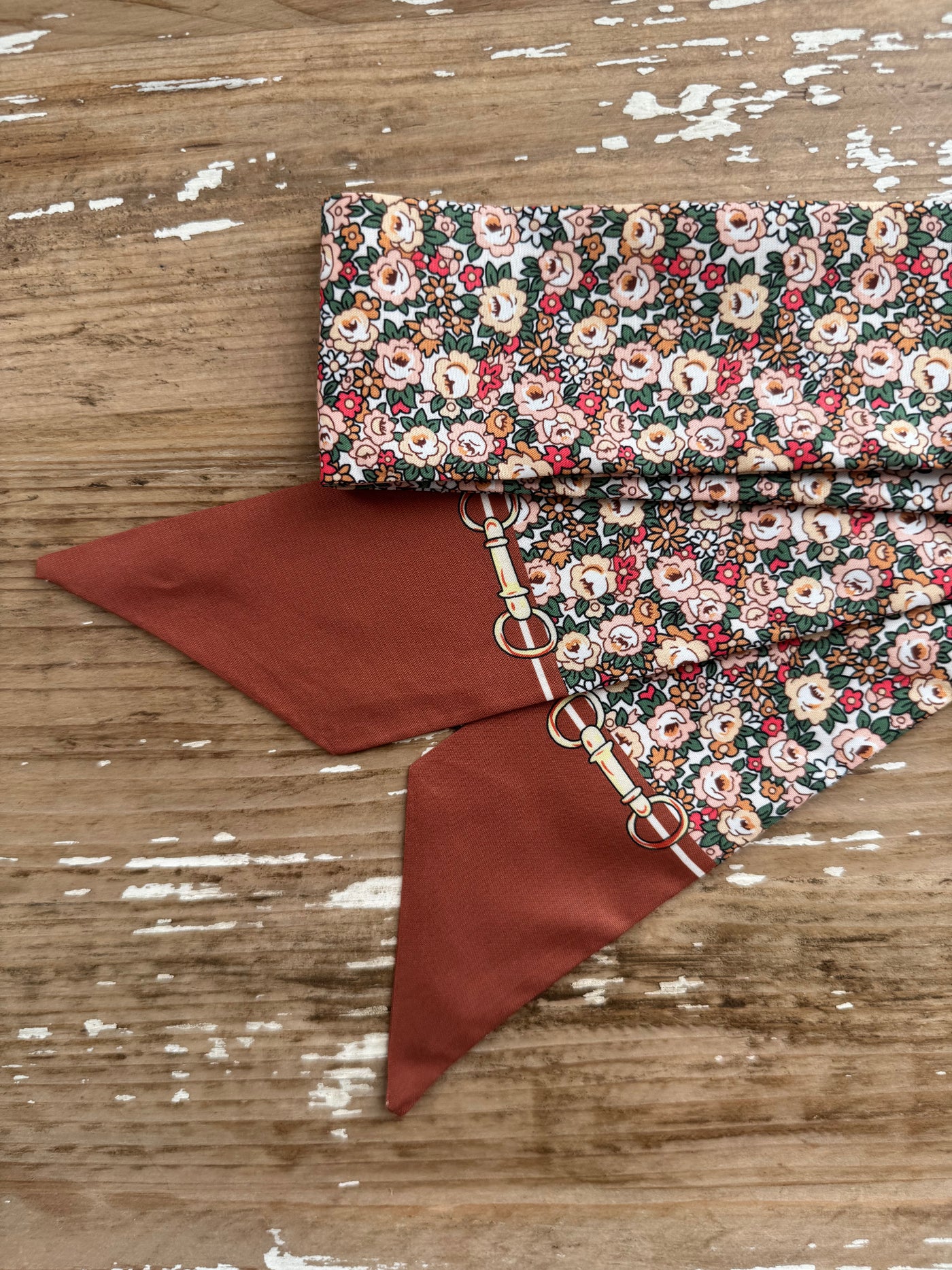 Classic Twilly Scarf | Brown Floral