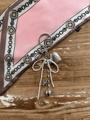 Locket + Bows Bag Charm | Silver