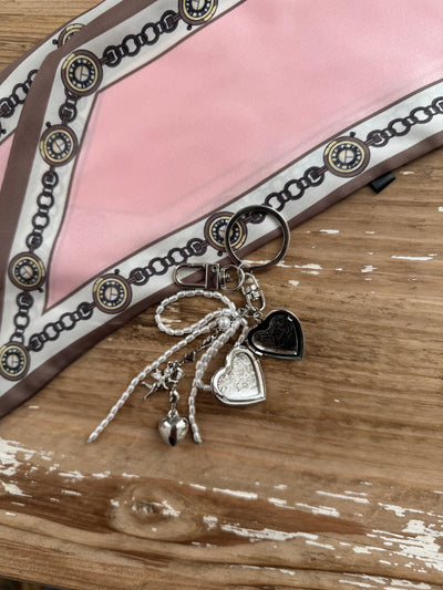 Locket + Bows Bag Charm | Silver