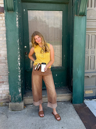 Holland Vintage Washed Stripe Cuffed Jeans