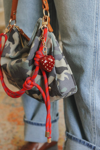 Polka Dot Heart Key Chain