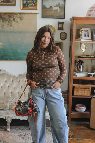 Naomi Polka Dot Sheer Top