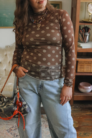 Naomi Polka Dot Sheer Top