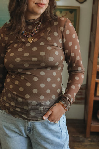 Naomi Polka Dot Sheer Top
