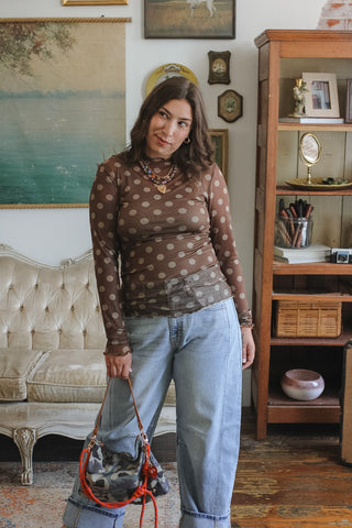 Naomi Polka Dot Sheer Top
