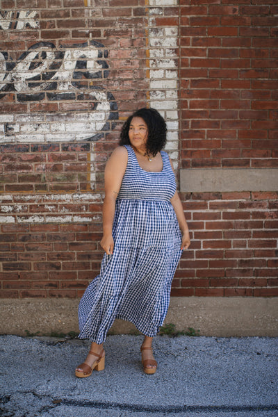 Layla Gingham Tiered Maxi Dress
