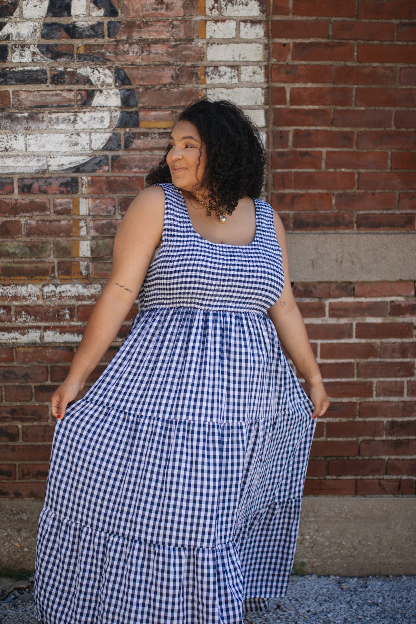 Layla Gingham Tiered Maxi Dress