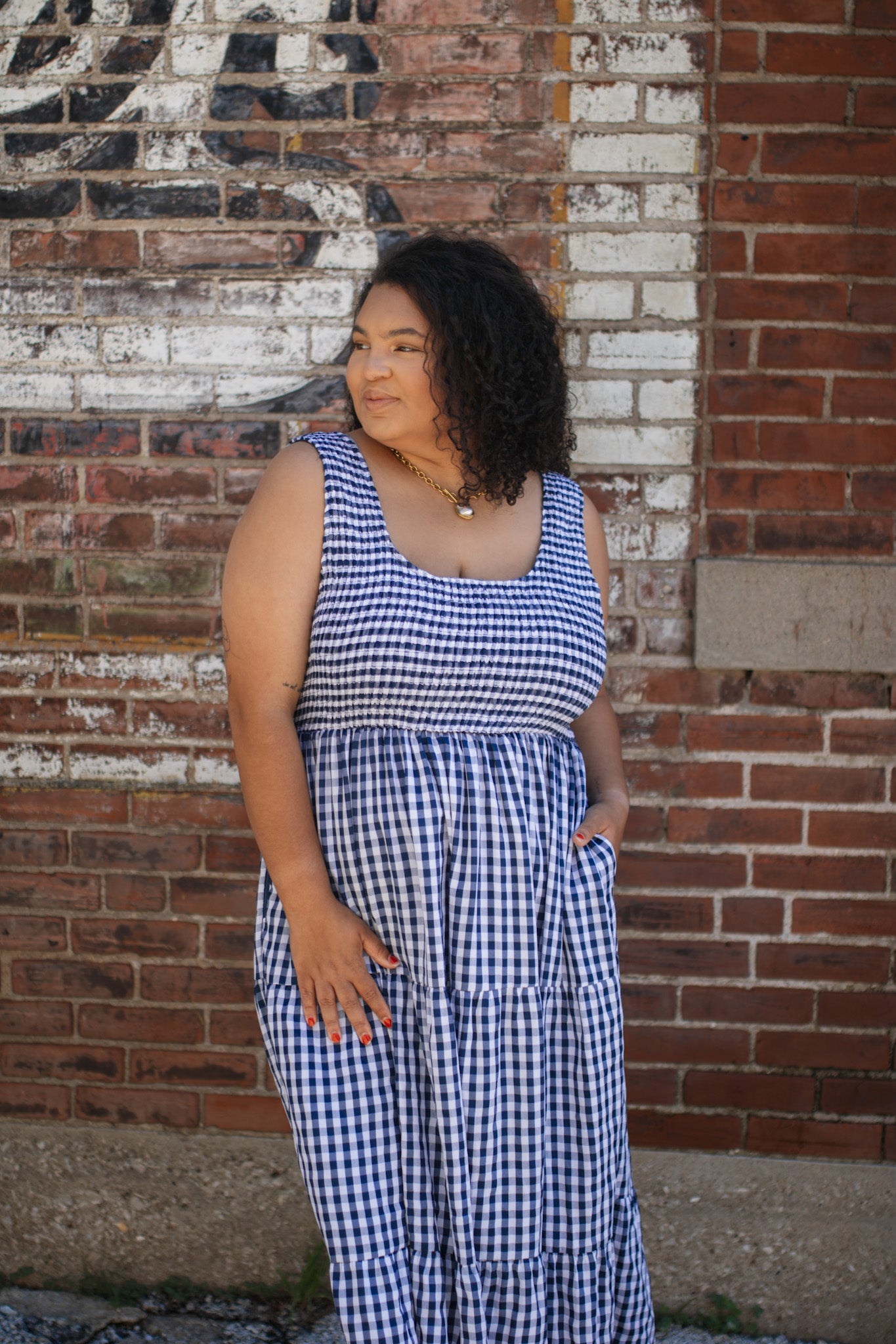 Layla Gingham Tiered Maxi Dress