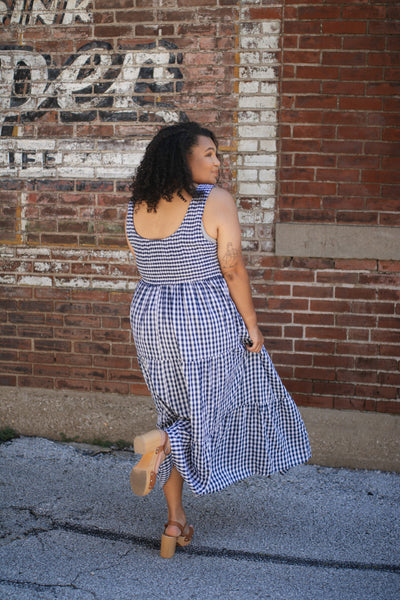 Layla Gingham Tiered Maxi Dress