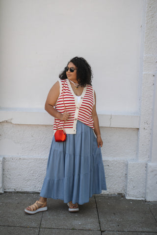 Hadley Striped Sweater Vest Top