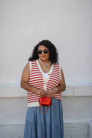 Hadley Striped Sweater Vest Top