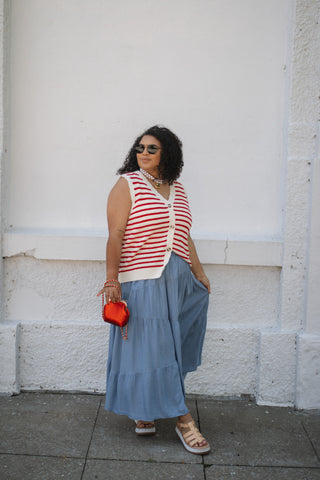 Hadley Striped Sweater Vest Top