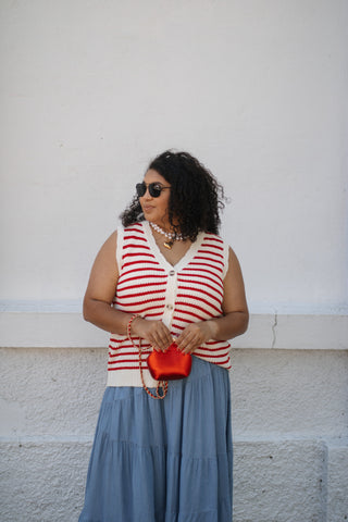 Hadley Striped Sweater Vest Top