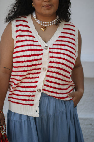 Hadley Striped Sweater Vest Top
