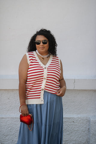 Hadley Striped Sweater Vest Top