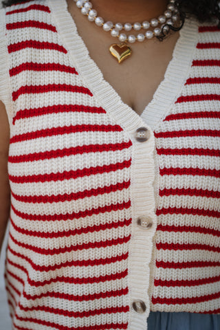 Hadley Striped Sweater Vest Top