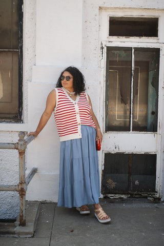 Hadley Striped Sweater Vest Top