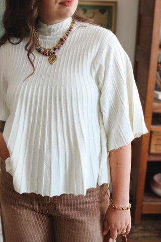 Eloise Ribbed Knit Sweater Top