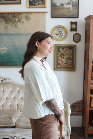 Eloise Ribbed Knit Sweater Top