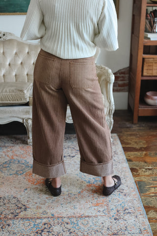 Holland Vintage Washed Stripe Cuffed Jeans