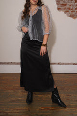 Ellowen Satin Midi Slip Skirt