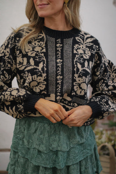 Carly Floral Knit Sweater