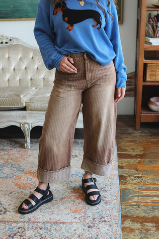 Holland Vintage Washed Stripe Cuffed Jeans