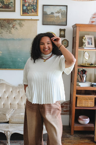 Eloise Ribbed Knit Sweater Top