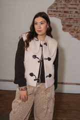 Stevie Felt Button Up Collared Vest