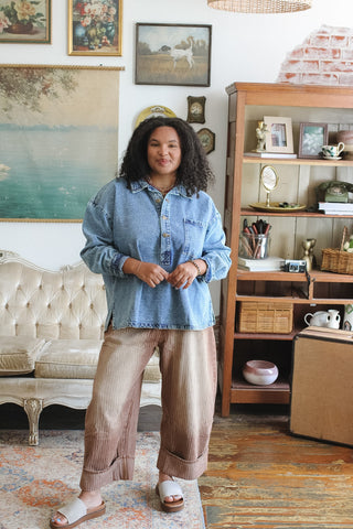 Lila Button Front Denim Shirt Jacket
