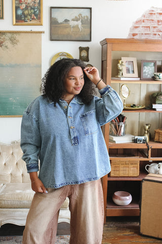 Lila Button Front Denim Shirt Jacket