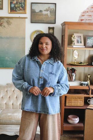 Lila Button Front Denim Shirt Jacket