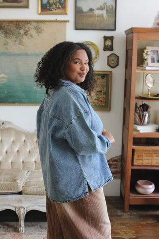 Lila Button Front Denim Shirt Jacket