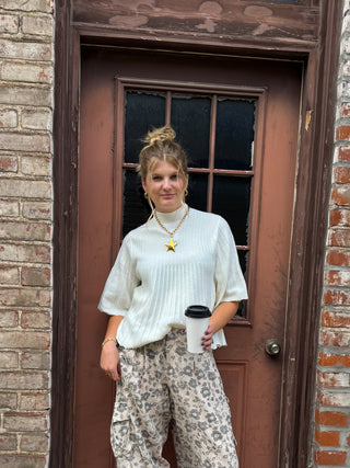 Eloise Ribbed Knit Sweater Top