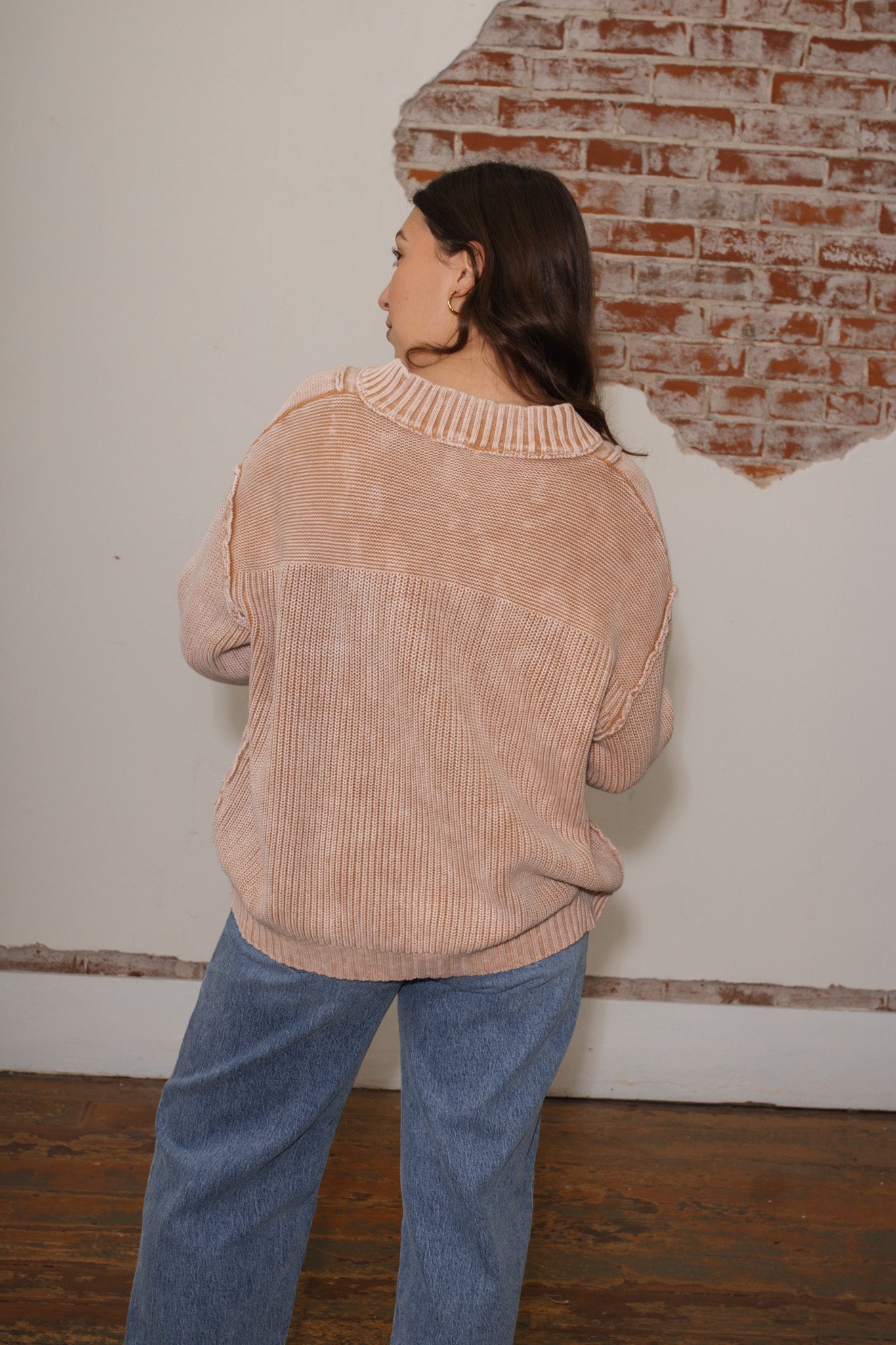 Ray Chunky Knit Henley Sweater