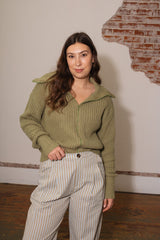Hadley Collared Zip Up Sweater
