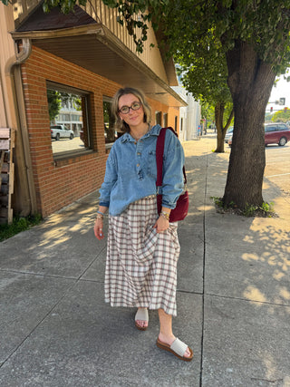 Evie Gingham Maxi Skirt