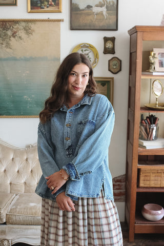 Lila Button Front Denim Shirt Jacket