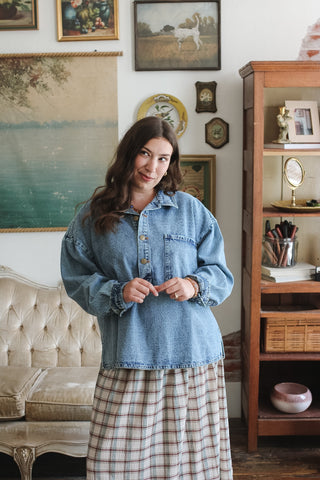 Lila Button Front Denim Shirt Jacket