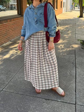Evie Gingham Maxi Skirt