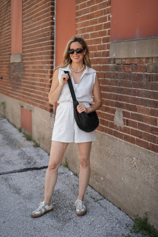 Remi Scuba Quarter-Zip On-The-Go Romper