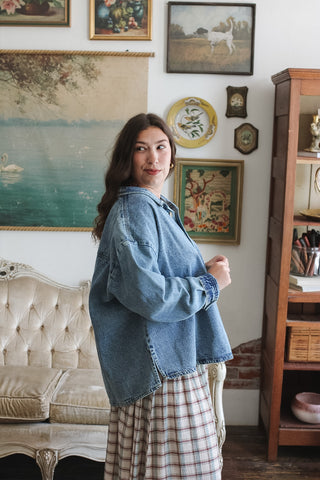 Lila Button Front Denim Shirt Jacket