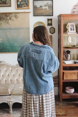 Lila Button Front Denim Shirt Jacket