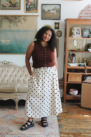Morgan Polka Dot Midi Skirt