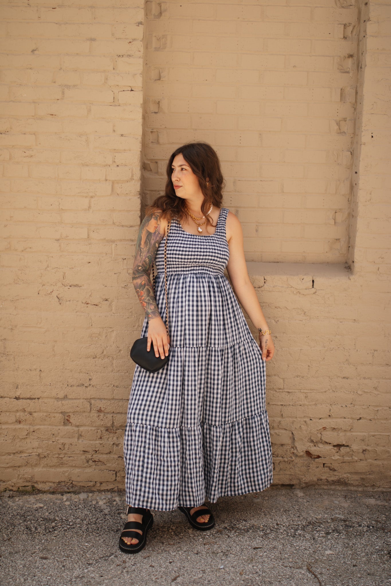 Layla Gingham Tiered Maxi Dress