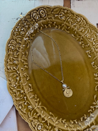 Micah Pearl Coin Necklace