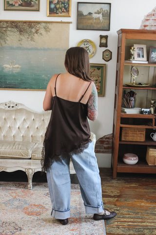 Capri Satin Long Lace Tank